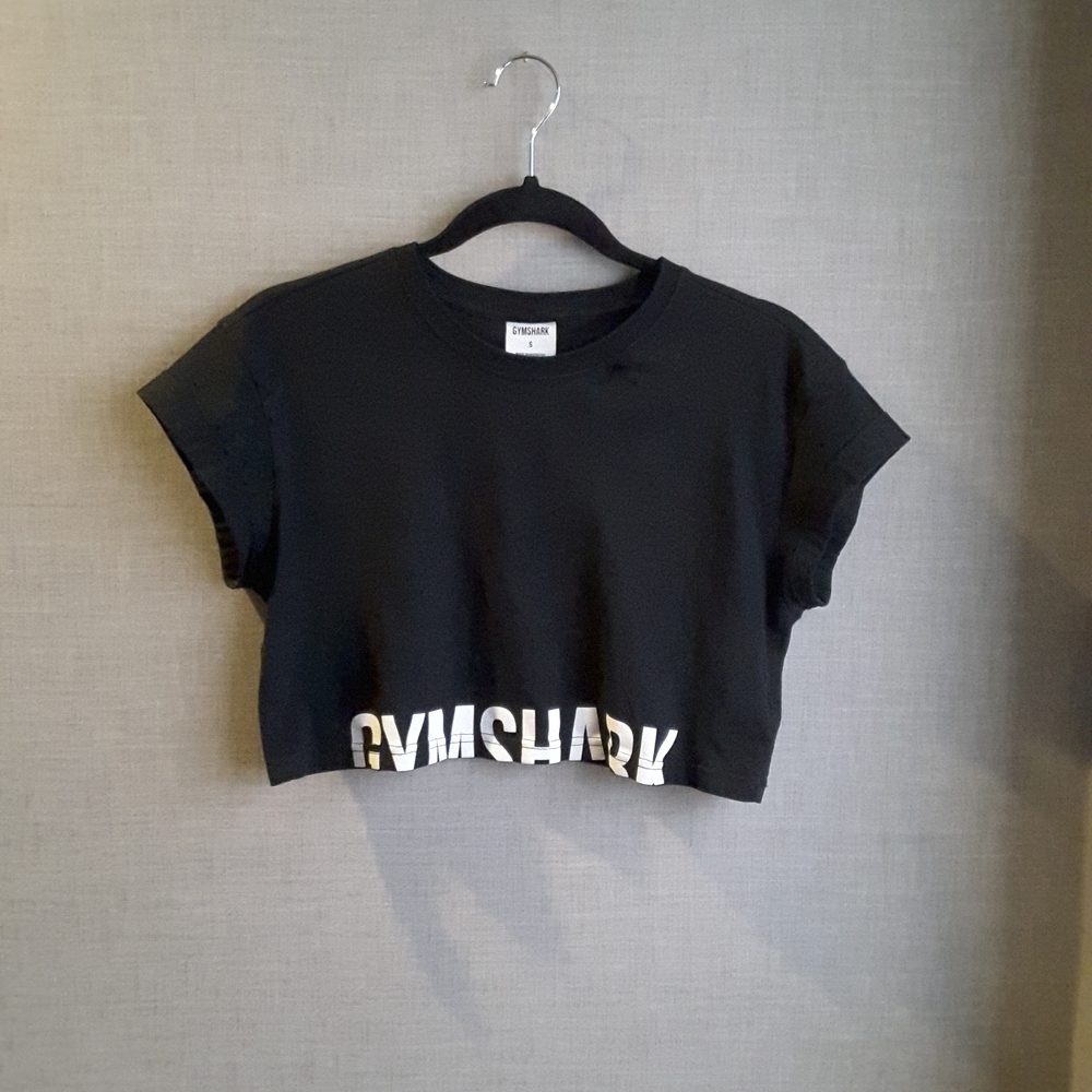 Gymshark Black Logo Crop Top